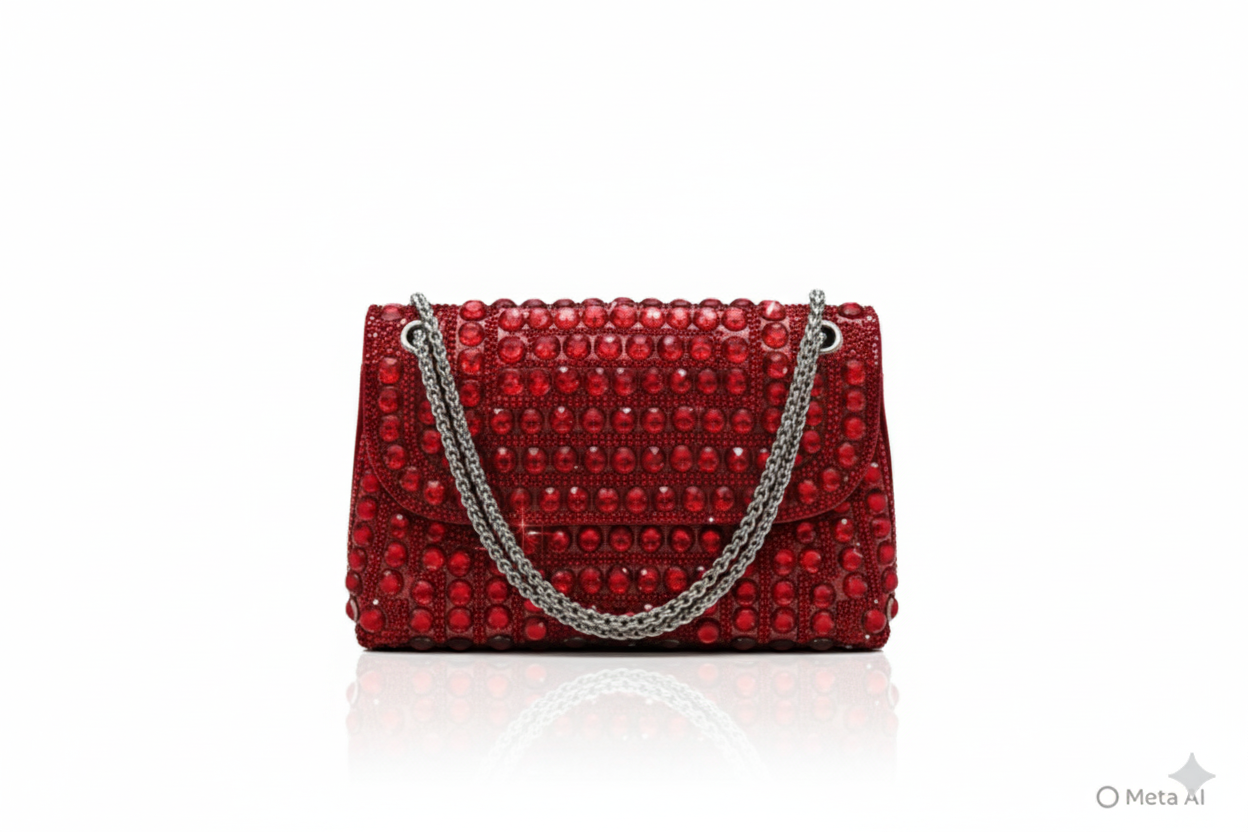 Luxury evening purse with sparkling crystal embellishments - perfect bridal clutch bag