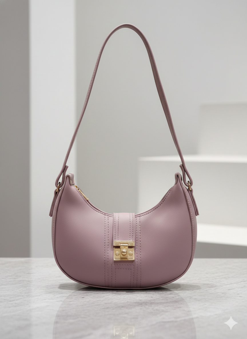 Moon Shaped Ladies Bag with Lock - Premium Handbag | Neelo Fashion