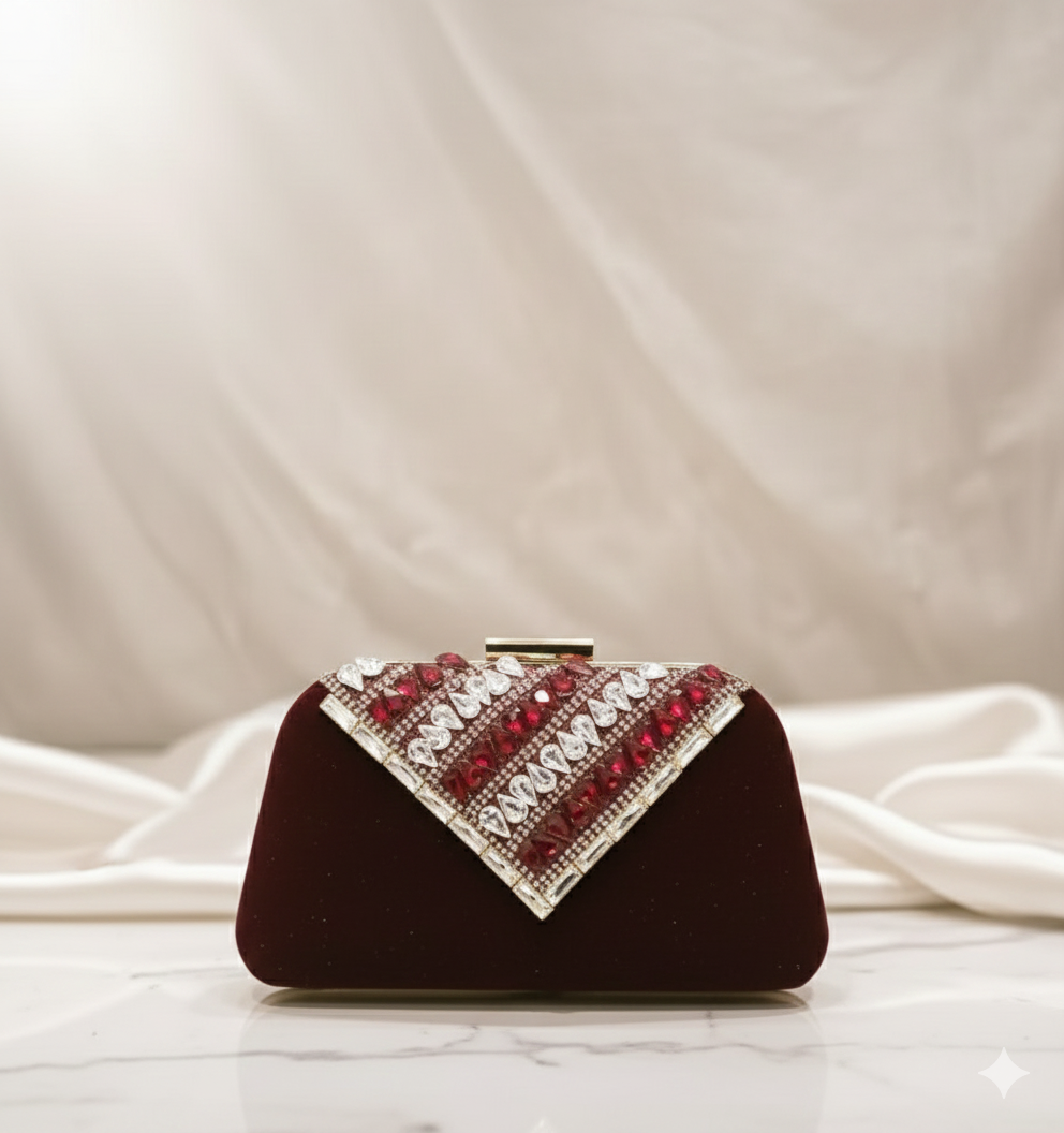 Red glitter evening clutch - parties